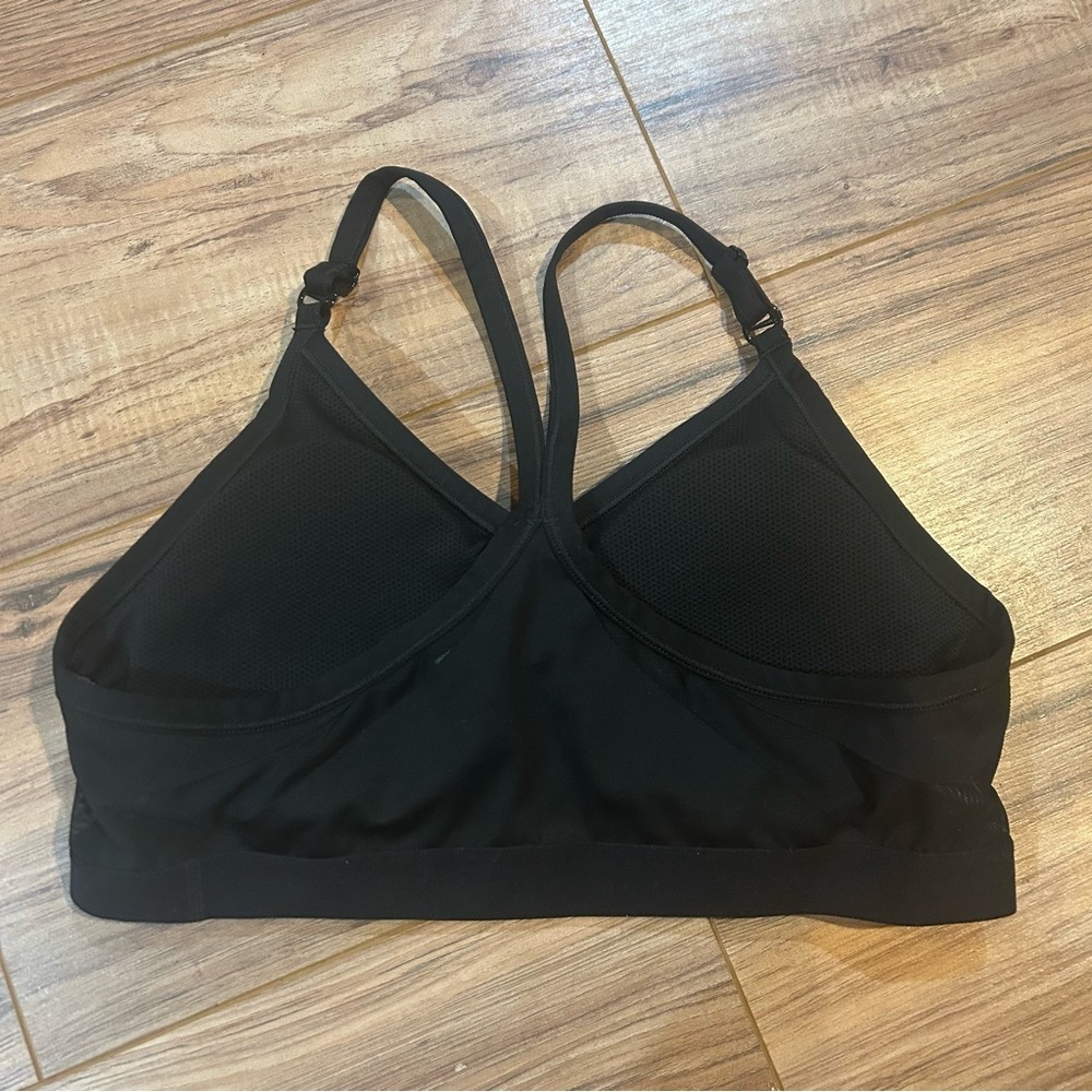 Nike Dri-FIT Black Mesh Swoosh Sports Bra Women’s XL - Picture 2 of 5